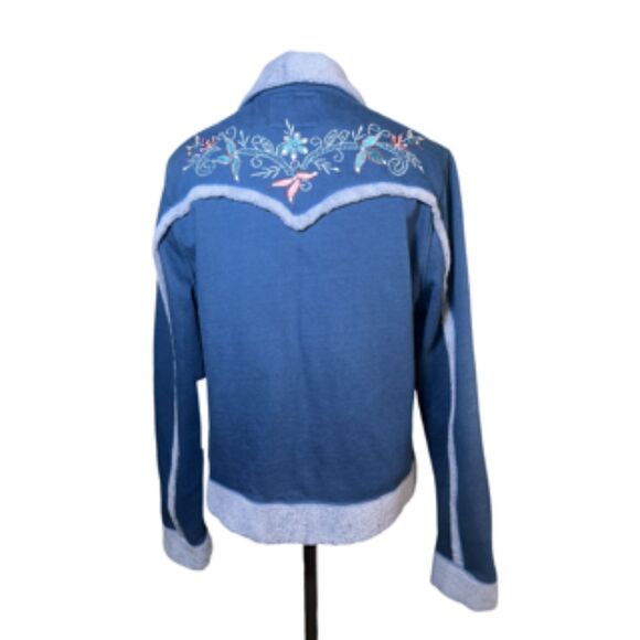 NWT Cripple Creek Blue Embroidered Fleece Jacket Size M - Picture 2 of 7